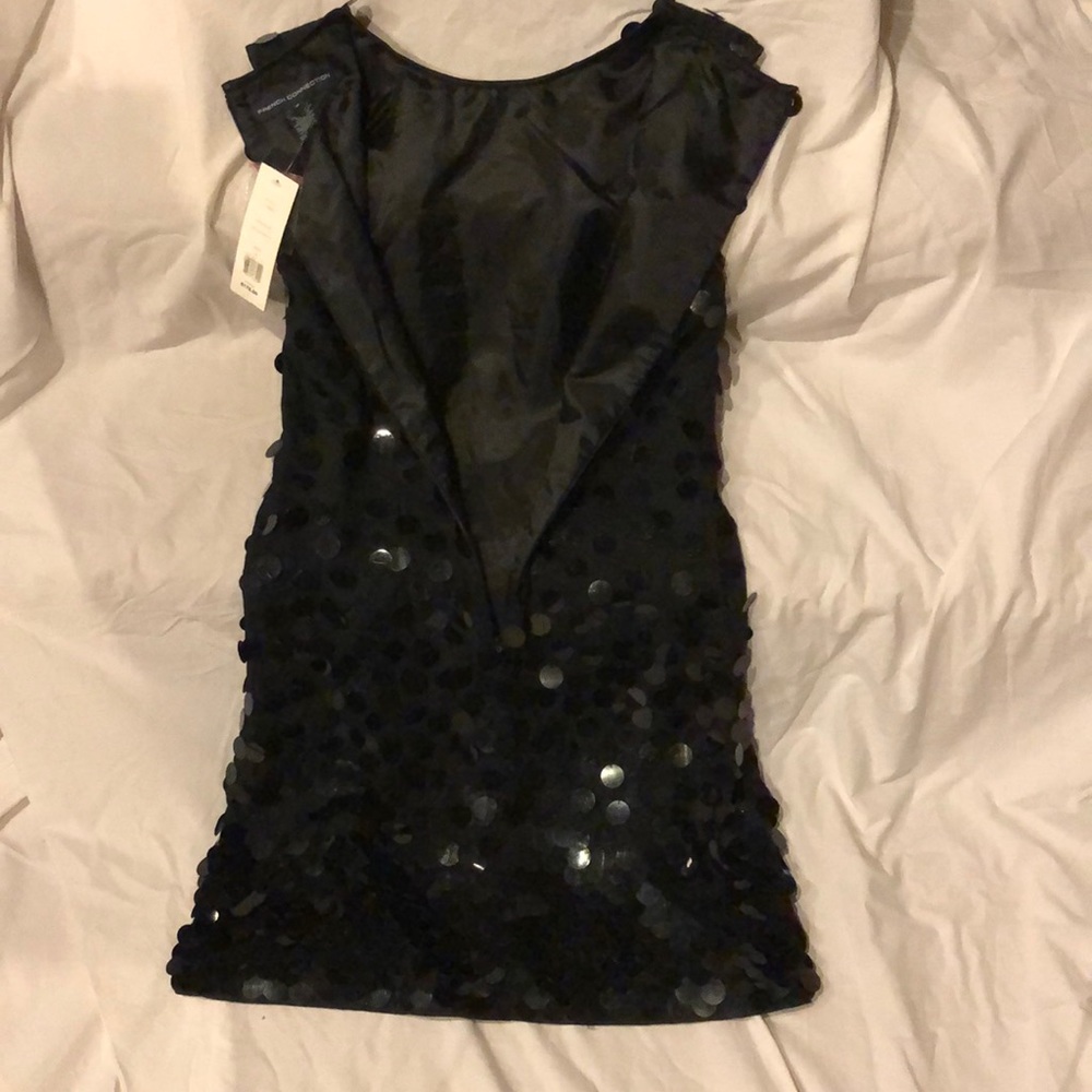 NWT French Connection Blk sparkle sleeveless dress - Picture 4 of 6